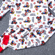 Mario Kart Boys Full Sleeves Pajama Set - White