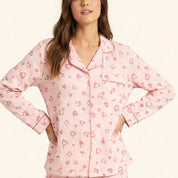 Love Ladies Winter Full Sleeves Loungewear Cotton Material - Pink