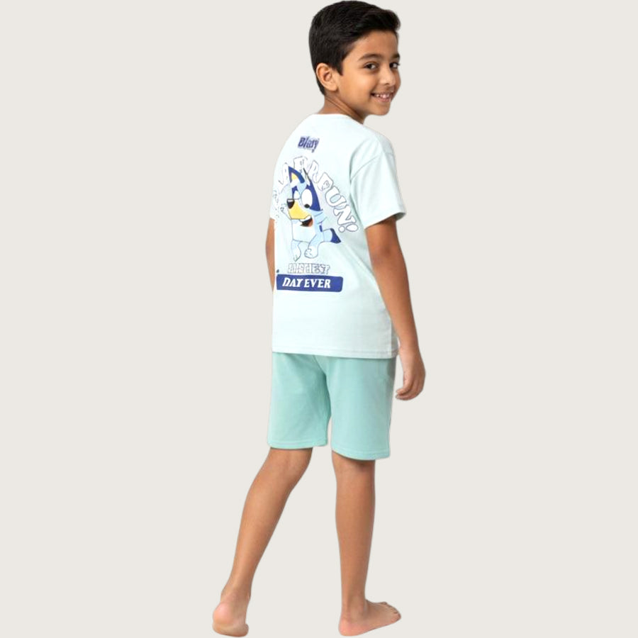 Bluey Boys Summer Shorts Set – Sky Blue
