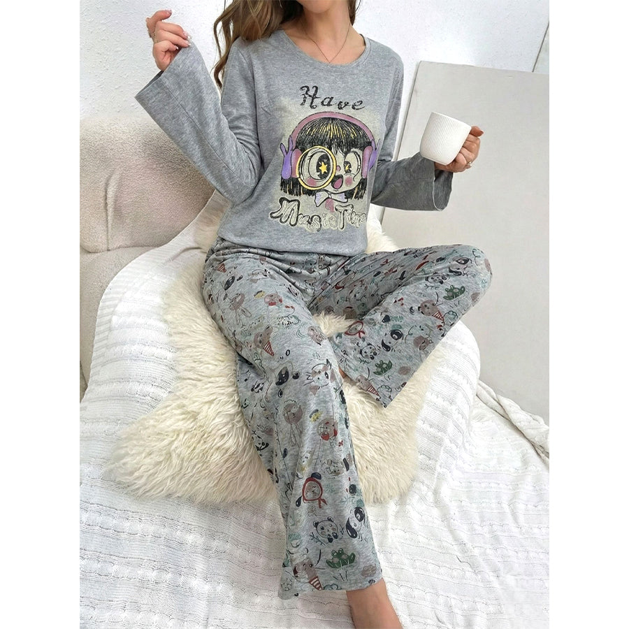 Music Time Ladies Pajama Set - Grey