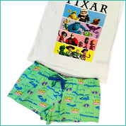 Pixar Ladies Shorts Set - White Green