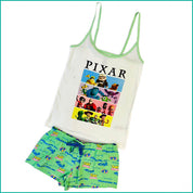 Pixar Ladies Shorts Set - White Green