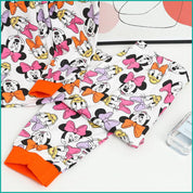 Minnie Daisy Ladies Full Sleeves Pajama Set - White