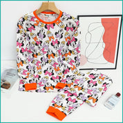 Minnie Daisy Ladies Full Sleeves Pajama Set - White