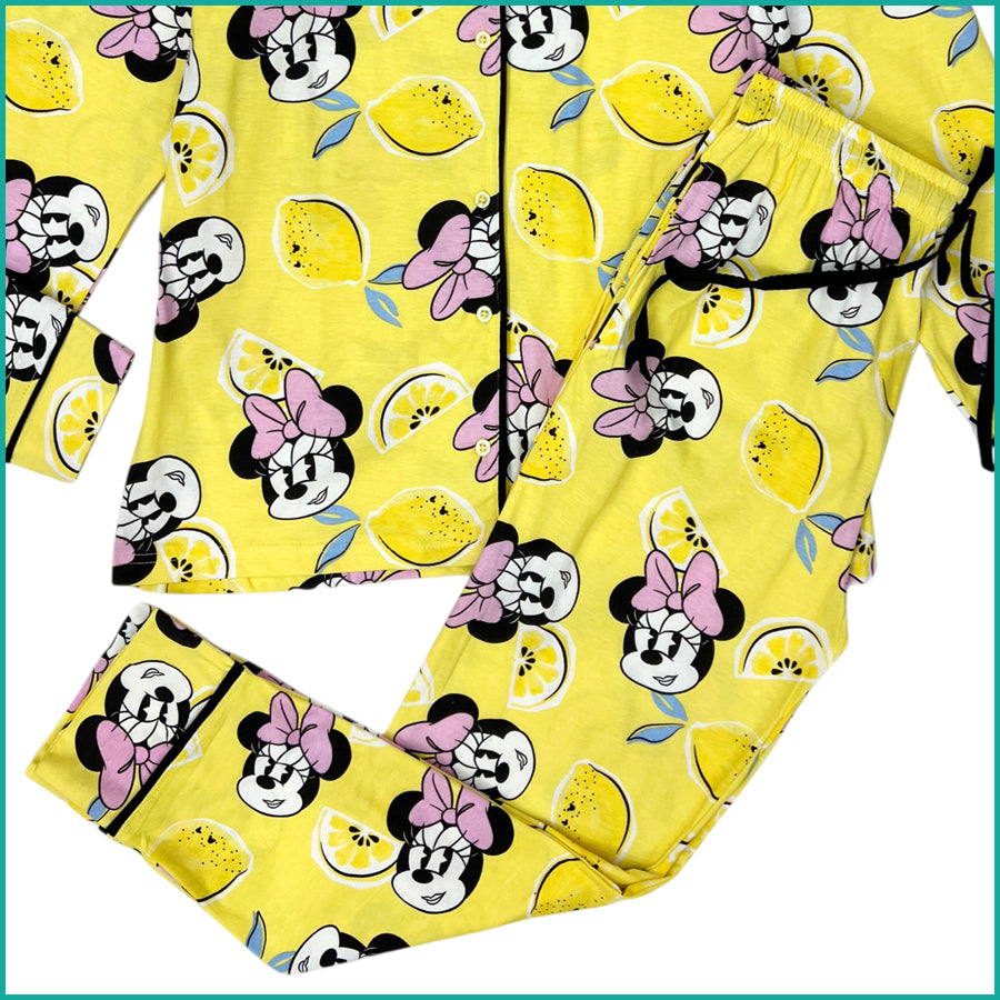 Minnie Lemon Ladies Pajama Set - Yellow