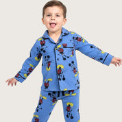 Remote Game Boys Front Open Pajama Set - Blue