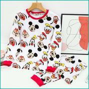 Mickey House Ladies Full Sleeves Pajama Set - White