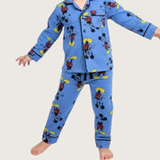 Remote Game Boys Front Open Pajama Set - Blue