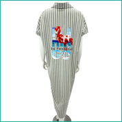 Flamingo Ladies Dress - Light Grey -Free Size