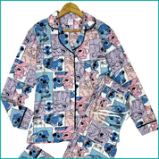 Stitch Comic Ladies Pajama Set - Multicolor