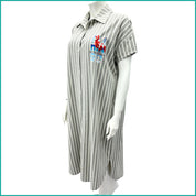 Flamingo Ladies Dress - Light Grey -Free Size