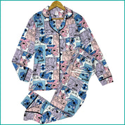 Stitch Comic Ladies Pajama Set - Multicolor