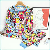 Tweety Comic Ladies Full Sleeves Pajama Set - Blue