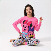 Minnie Daisy Ladies Full Sleeves Cotton Pajama Set - Pink