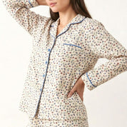 All Floral Ladies Pajama Set - White