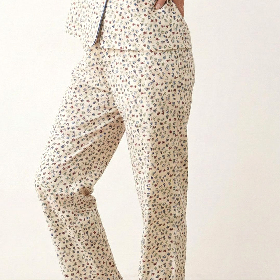 All Floral Ladies Pajama Set - White