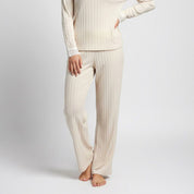 Line Lace Ladies Pajama Set - Cream