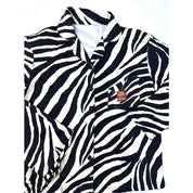 Zebra Print Ladies Pajama Set - Black White