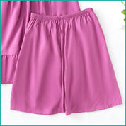 Plain Ladies Shorts Set - Purple