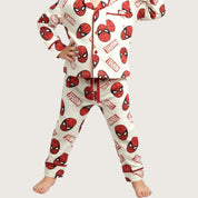 Spiderman Boys Front Open Pajama Set - Cream