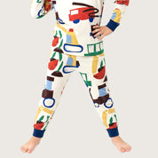 Vehicles Boys Full Sleeves Pajama Set - White
