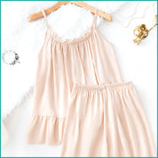 Plain Ladies Shorts Set - Beige
