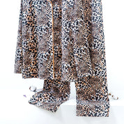 Tiger Print Ladies Loungewear Front Open Pajama Set - White