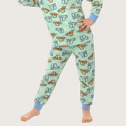 All Car Boys Full Sleeves Pajama Set - Green