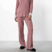 Line Lace Ladies Pajama Set - Pink