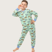 All Car Boys Full Sleeves Pajama Set - Green
