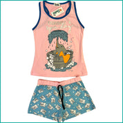 Spa Day Ladies Cotton Shorts Set - Pink