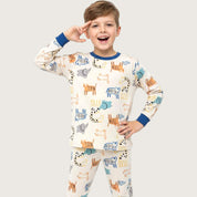All Animals Boys Full Sleeves Pajama Set - Cream