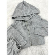 Crop Top Ladies Pajama Set - Grey