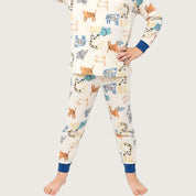 All Animals Boys Full Sleeves Pajama Set - Cream