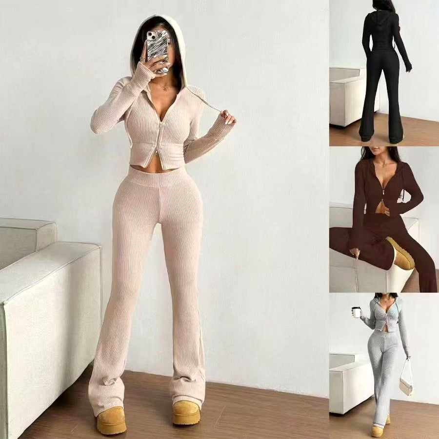 Crop Top Ladies Pajama Set - Grey