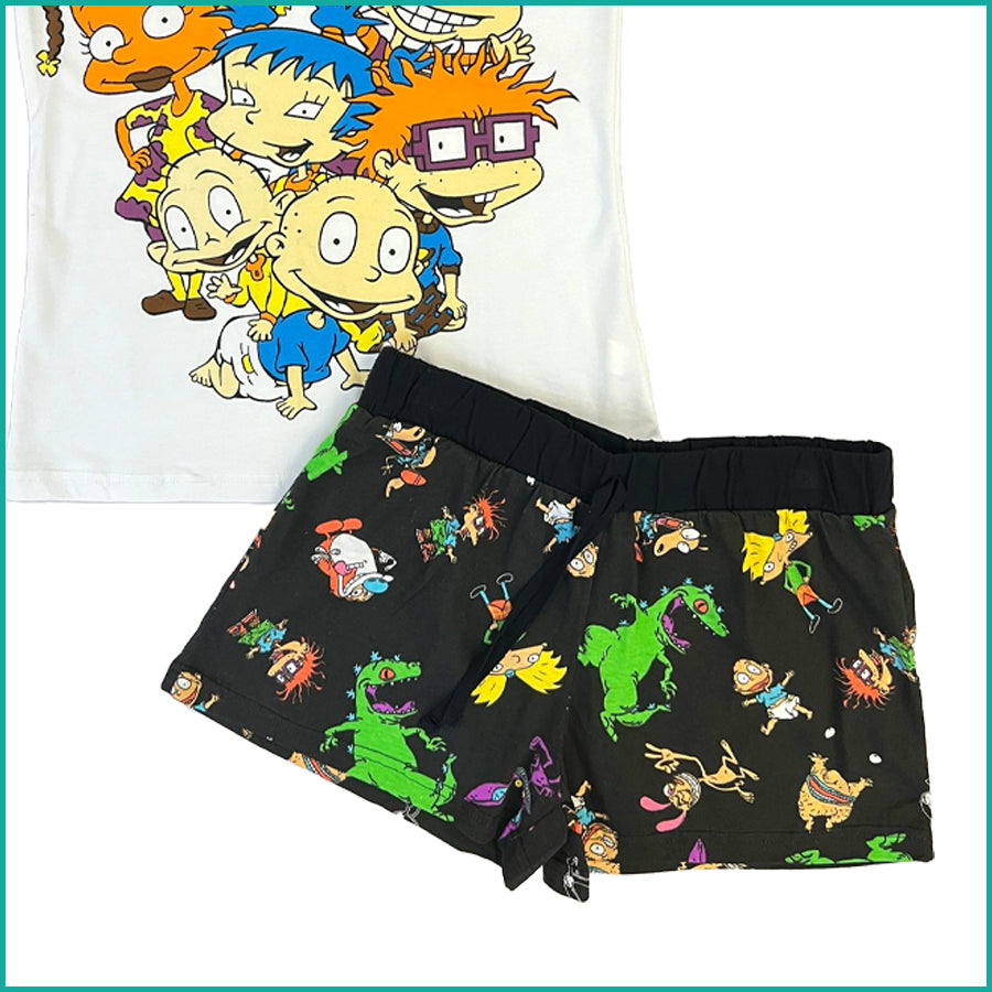 Rugrats Ladies Cotton Shorts Set - White
