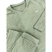 Line V-Neck Ladies Pajama Set - Green