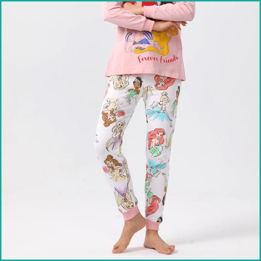 Forever Friends Ladies Full Sleeves Cotton Pajama Set - Pink