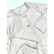 Plain 4 Buttons Ladies Pajama Set - Pink