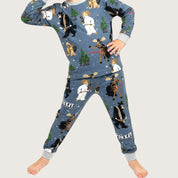 Winter Forest Boys Full Sleeves Pajama Set - Blue