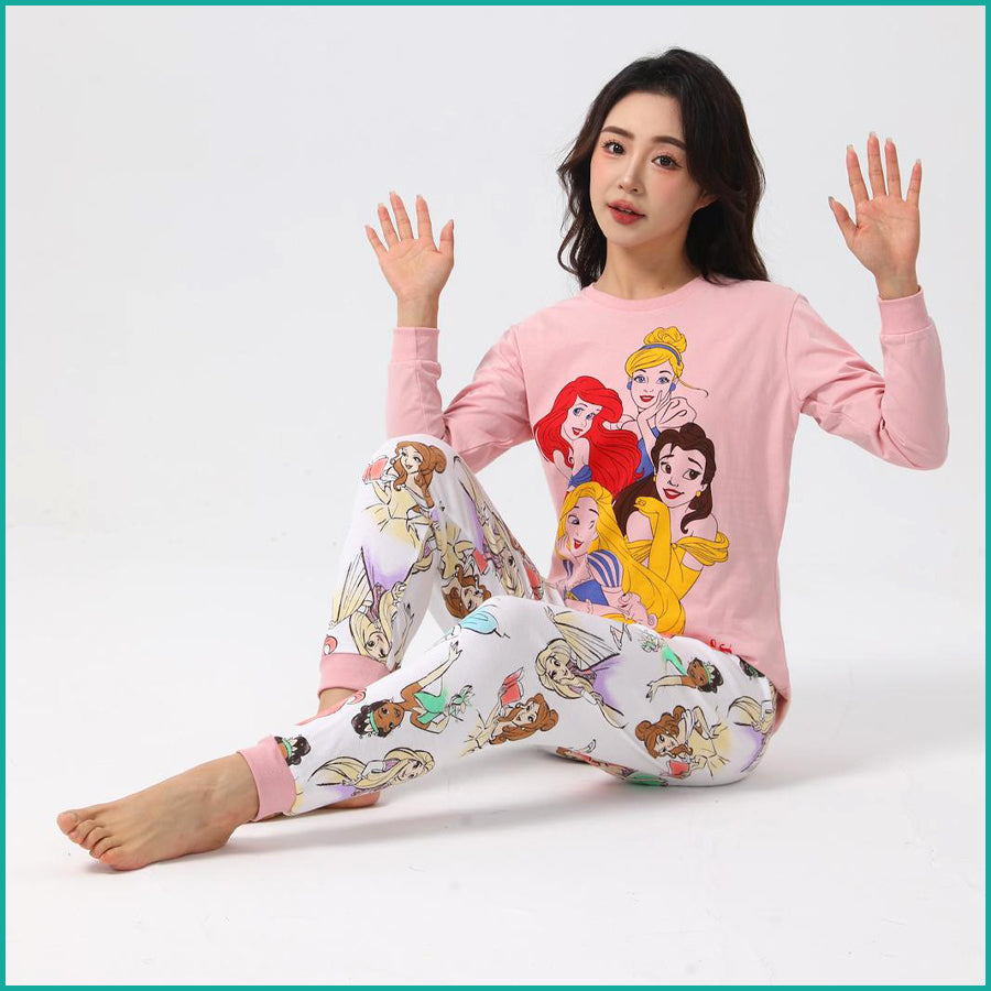 Forever Friends Ladies Full Sleeves Cotton Pajama Set - Pink