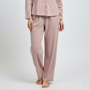 Plain 4 Buttons Ladies Pajama Set - Pink