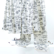 Text Ladies Loungewear Front Open Pajama Set - White