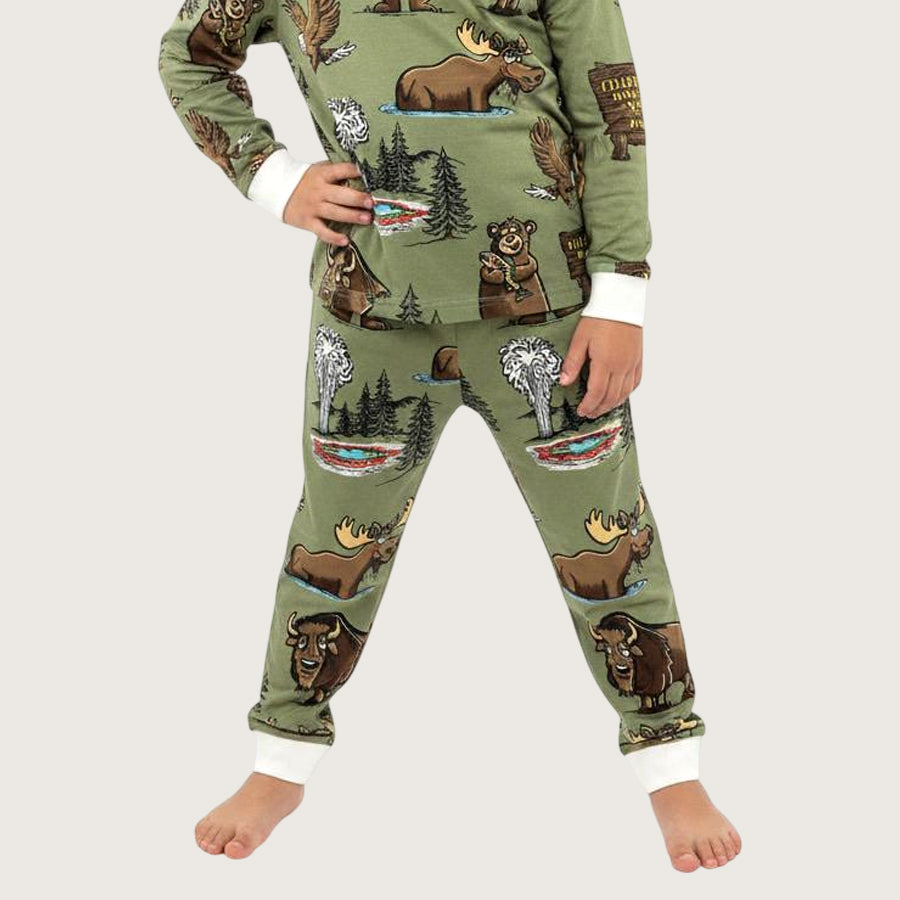 Forest Boys Full Sleeves Pajama Set - Green