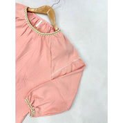 Round Neck Lace Ladies Pajama Set - Pink