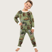 Forest Boys Full Sleeves Pajama Set - Green