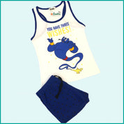 Gennie Ladies Shorts Set - White Blue