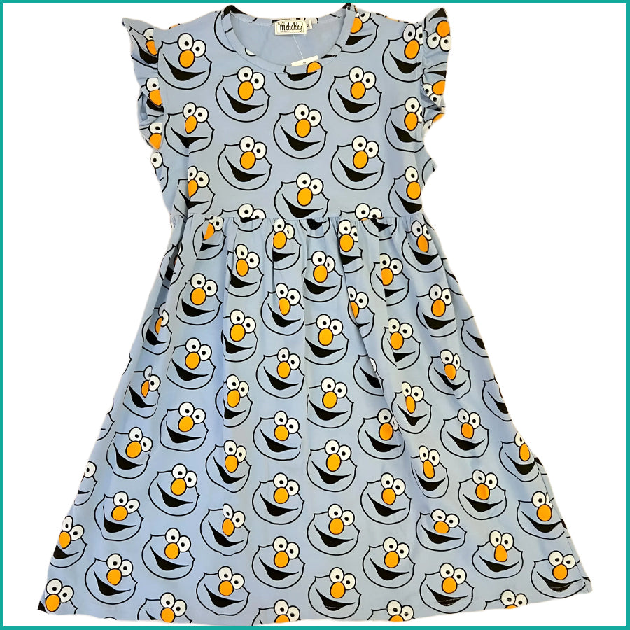 Monster Ladies Cotton Dress - Grey