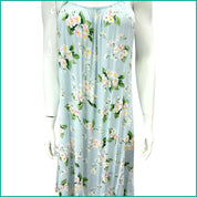 Floral Ladies Halfer Linen Cotton - Sky Blue -Free Size