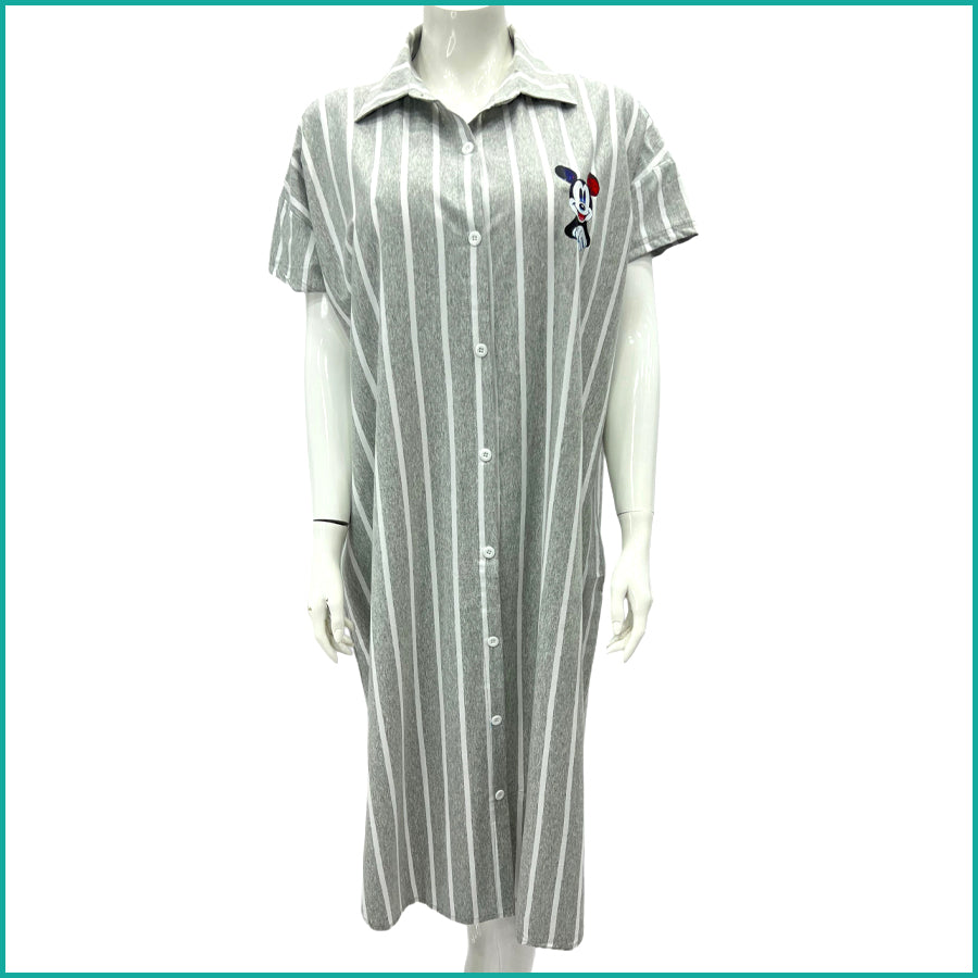 Mickey Mouse Frame Ladies Dress - Grey -Free size